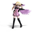 sweet fantasy angel with wings anf pigtail. With Clipping Path sweet fantasy angel with wings anf pigtail. With Clipping Path