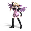 sweet fantasy angel with wings anf pigtail. With Clipping Path sweet fantasy angel with wings anf pigtail. With Clipping Path