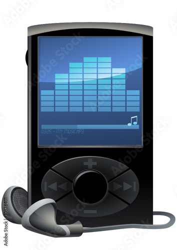 Lecteur MP3 noir (détouré)