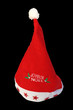 bonnet de Noël sur fond noir