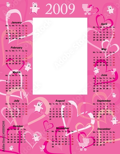 baby photo calendar. Baby Girl Calendar 2009 with