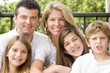 Photo: Portrait of family, mom and dad with their four children Portrait of family, mom and dad with their four children