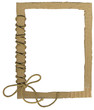 Cardboard frame for photo with a rope bow