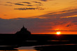 Coucher de soleil sur la baie du Mont St Michel
