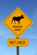Moose Xing warning roadsign