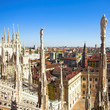 Panorama from Duomo roof, Milan, Italy Panorama from Duomo roof, Milan, Italy