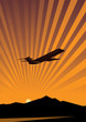 plane flying over the mountains