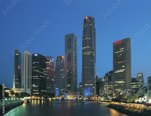 Singapur mit Blick auf das Finanzviertel