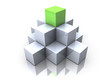 A pyramid made of similar transparent gray boxes A pyramid made of similar transparent gray boxes