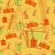 Seamless pattern with gift boxes