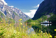 Ship on fjord in Norway