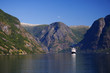 Cruise ship on fjord in Norway