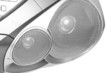 close-up speakers of tape recorder