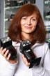 The seller of phototechnics offers flashlights