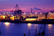 Containerterminal Hamburg Waltershof bei Nacht