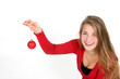 Fräulein mit Weihnachtskugel