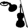 music instruments vector silhouettes