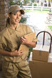 Photo: Delivering package Delivering package