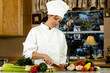 Home Chef chopping vegetables