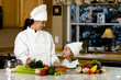 Mother and Daughter cooking together