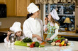 family in the kitchen