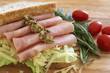 Tasty open sandwich on wholewheat bread Tasty open sandwich on wholewheat bread