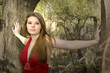 beautiful woman in forest