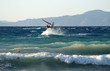 Jumping windsurfer