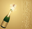 Gold bottle of champagne
