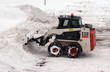 Cleaning street from snowstorm Cleaning street from snowstorm