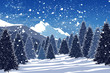 Snowy winter forest