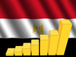 bar chart and rippled Egyptian flag illustration