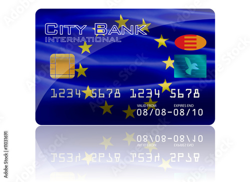 Illustration: Credit Card - EU Flag Credit Card - EU Flag
