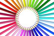 Palette de crayons de couleurs disposés en cercle Palette de crayons de couleurs disposés en cercle