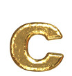 Illustration: Golden font. Letter 'c'.Lower case. Golden font. Letter 'c'.Lower case.