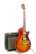 Electric guitar and amplifier isolated on a white Electric guitar and amplifier isolated on a white
