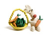 Photo: rabbit with carrot and cabbage in bag isolaten on white rabbit with carrot and cabbage in bag isolaten on white