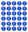 Greek Alphabet (lower case) Button Poster - Blue