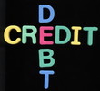 Credit, debt.