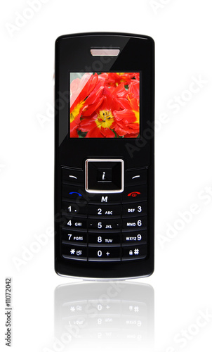Photo: mobile phone with floral wallpaper mobile phone with floral wallpaper