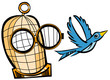 vector Bird & birdcage