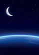 Galaxy with stars, horizon background Galaxy with stars, horizon background