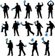 man with globe silhouettes