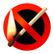 Vector burning match sign Vector burning match sign