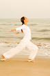 Morning exercise on a beach Morning exercise on a beach