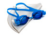 Glasses and cap for swimming