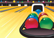 Colorful bowling balls