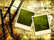 grunge artistic background with polaroid frames