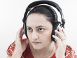 asian woman of indian origin with headphones