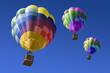 Globos aerostático sobre el cielo azul